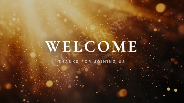 Welcome worship background golden hour glow