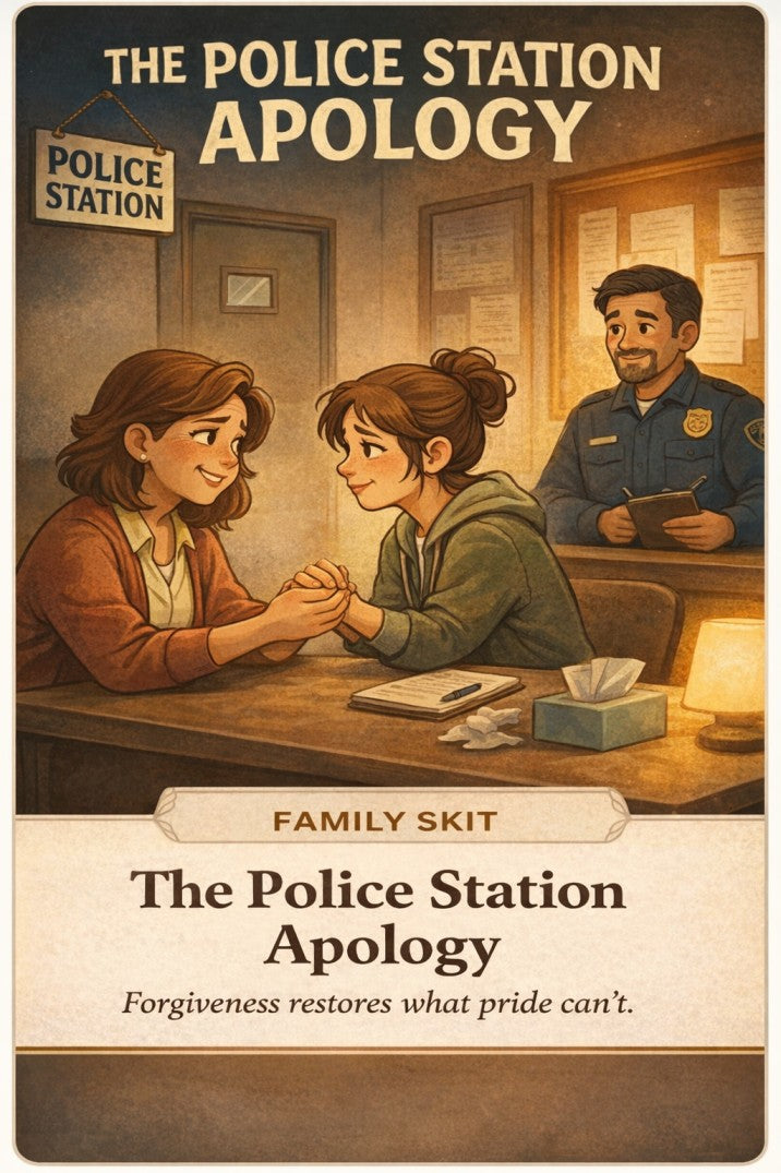The Police Station Apology - Mother Daughter Church Skits — church skit script cover image