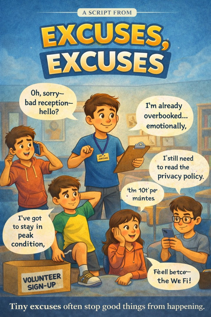 Excuses, Excuses — youth group skit cover image