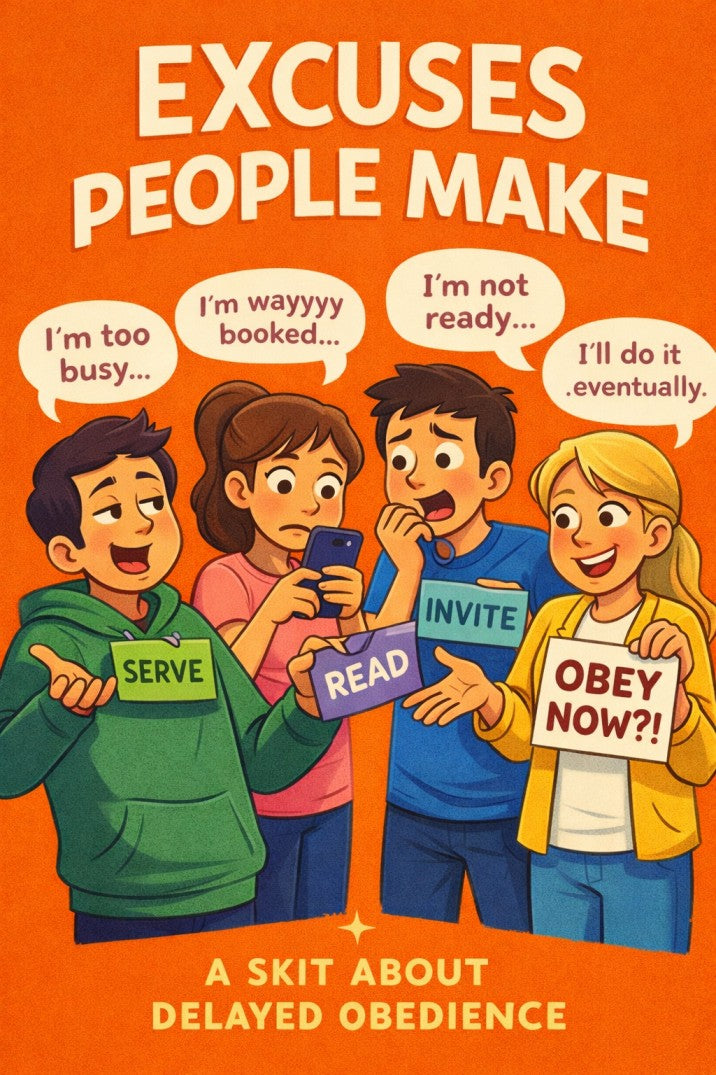 Excuses People Make — youth group skit cover image