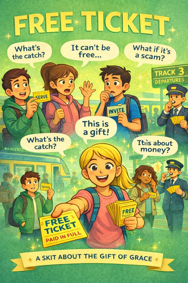 Free Ticket — youth group skit cover image