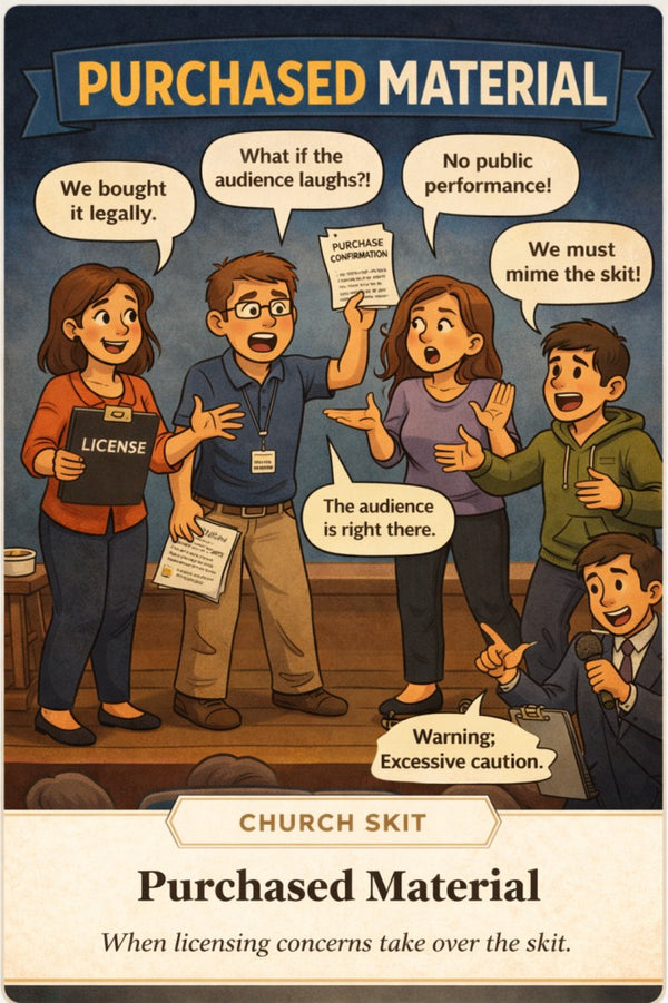 Purchased Material — church skit script cover image