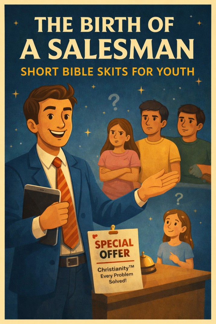 The Birth of a Salesman — youth group skit cover image