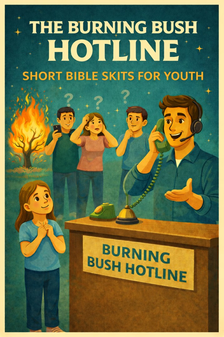 The Burning Bush Hotline — youth group skit cover image