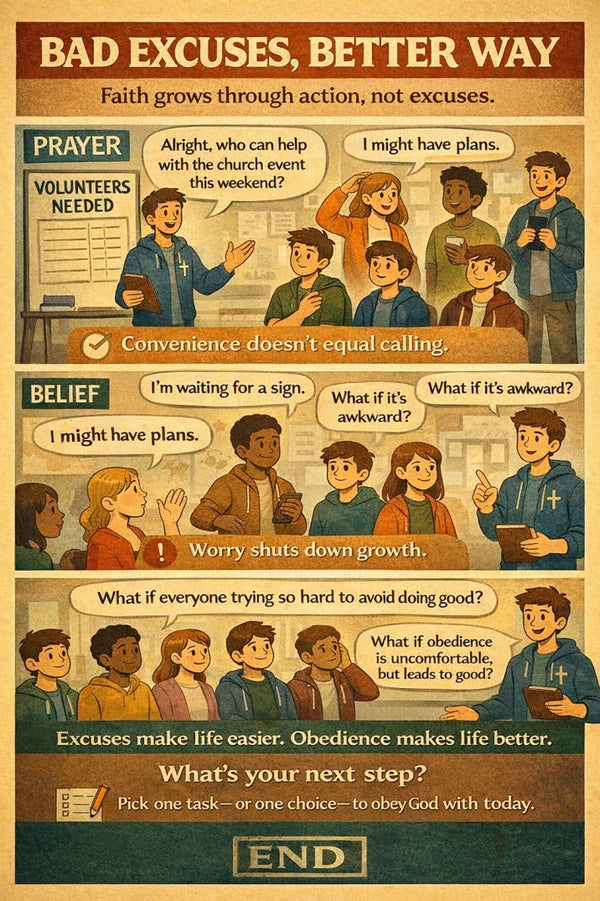 Bad Excuses, Better Way — youth group skit cover image