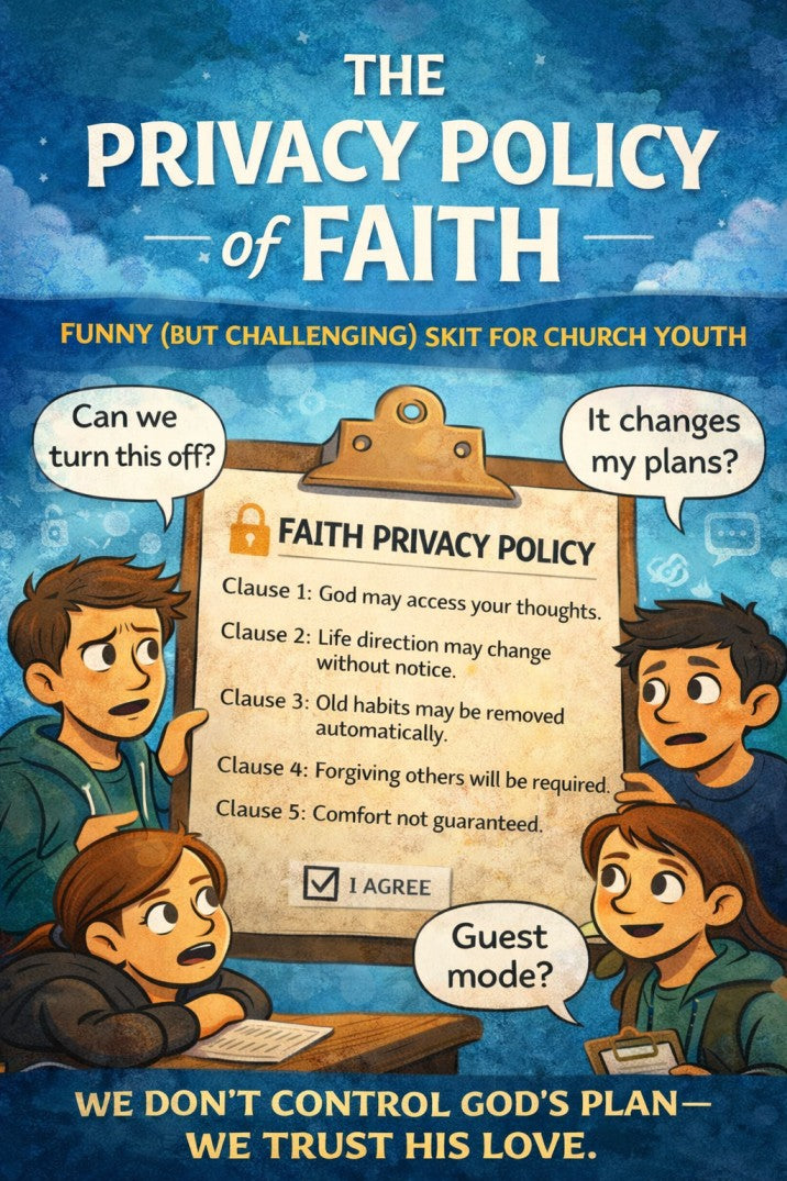 The Privacy Policy of Faith - Youth Group Drama Skits — youth group skit cover image