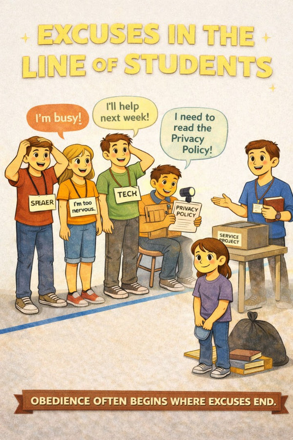 Excuses in the Line of Students — youth group skit cover image