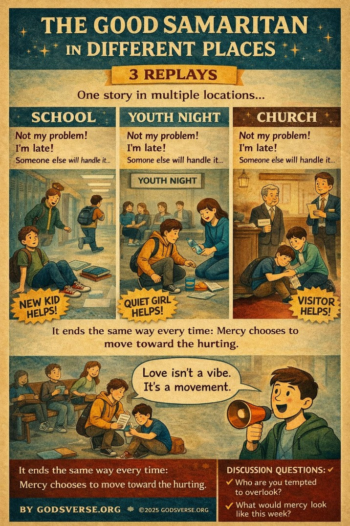 The Good Samaritan in Different Places — youth group skit cover image
