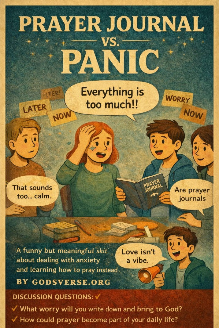 Prayer Journal vs. Panic — youth group skit cover image