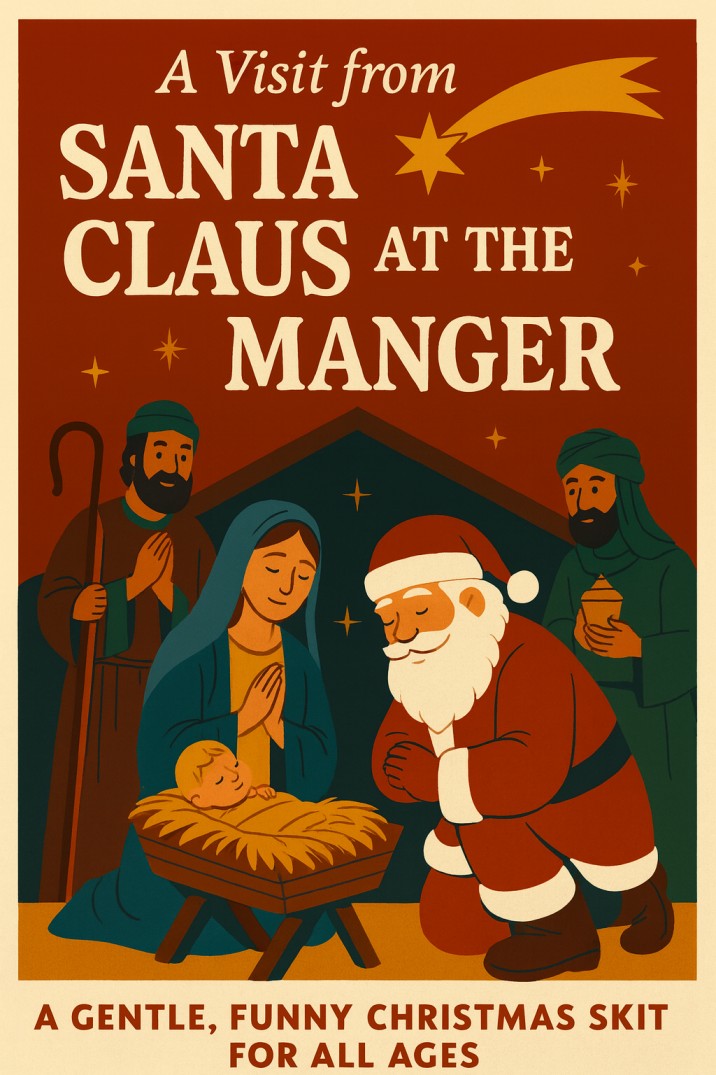A Visit from Santa Claus at the Manger Skit — Christmas church skit cover image