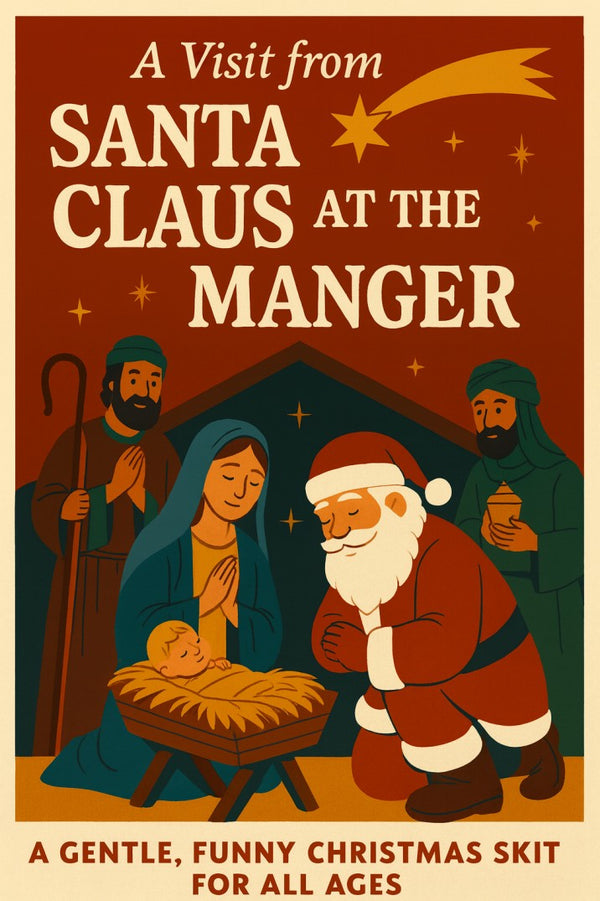 A Visit from Santa Claus at the Manger Skit — Christmas church skit cover image
