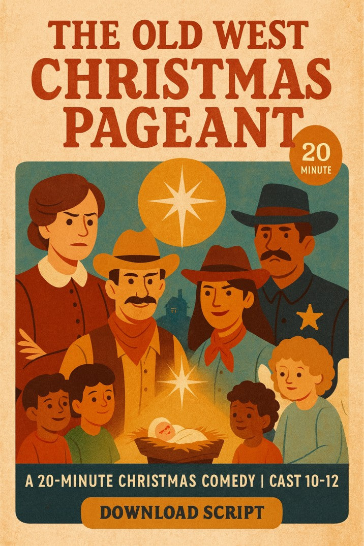 The Old West Christmas Pageant Skit — Christmas church skit cover image