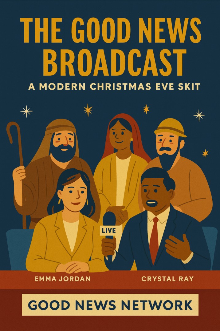 The Good News Broadcast (A Modern Christmas Eve Skit)
