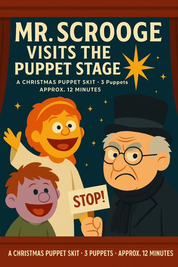 Mr. Scrooge Visits the Puppet Stage — Christmas church skit cover image