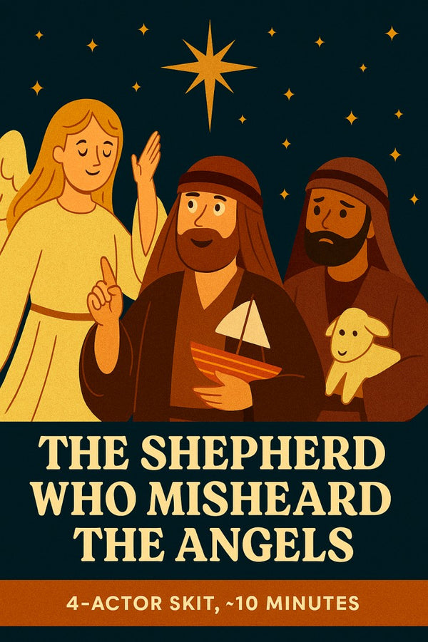 The Shepherd Who Misheard the Angels Skit — church skit script cover image