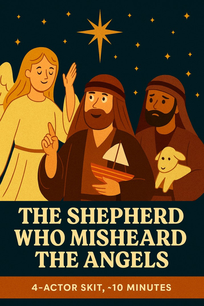 The Shepherd Who Misheard the Angels Skit — church skit script cover image