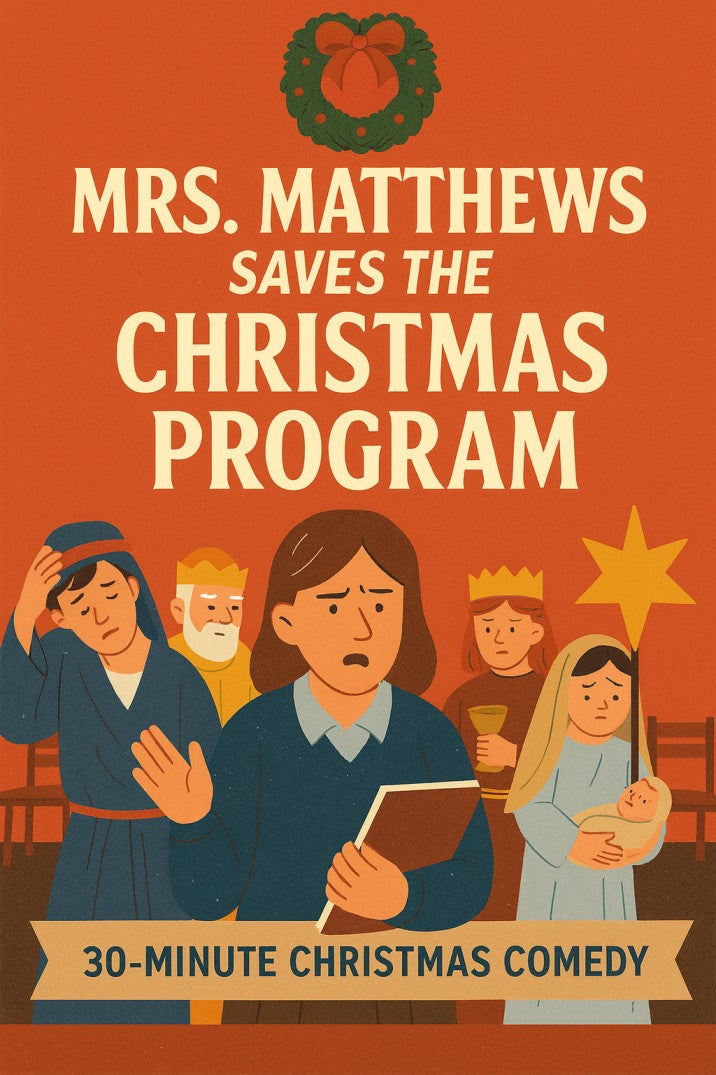Mrs. Matthews Saves the Christmas Program Skit — Christmas church skit cover image
