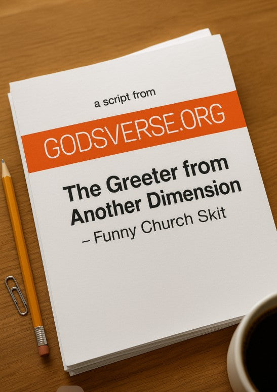 The Greeter from Another Dimension — church skit script cover image