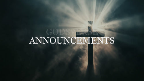 Announcements worship background cross light