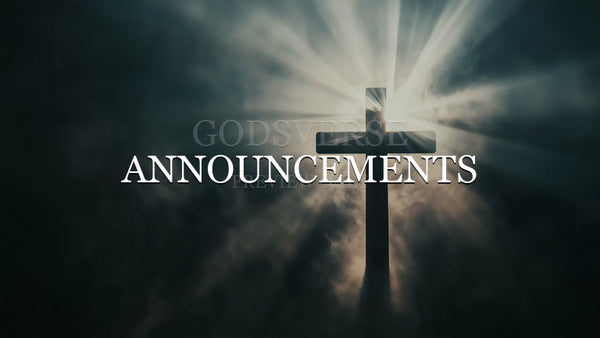 Announcements worship background cross light