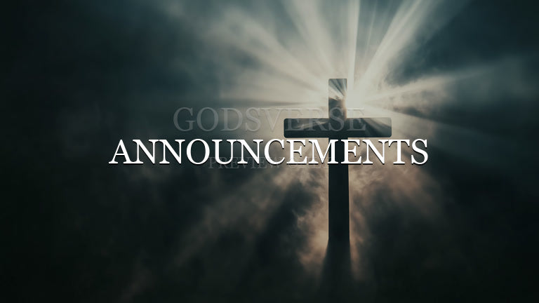 Announcements worship background cross light