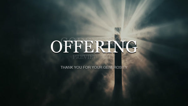 Offering worship background cross light
