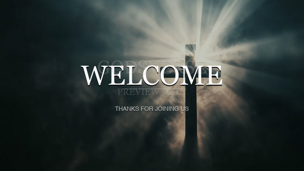 Welcome worship background cross light
