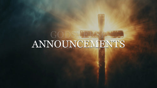 Announcements worship background cross light