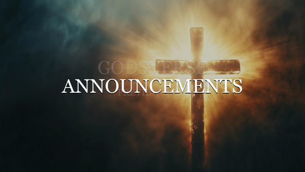 Announcements worship background cross light