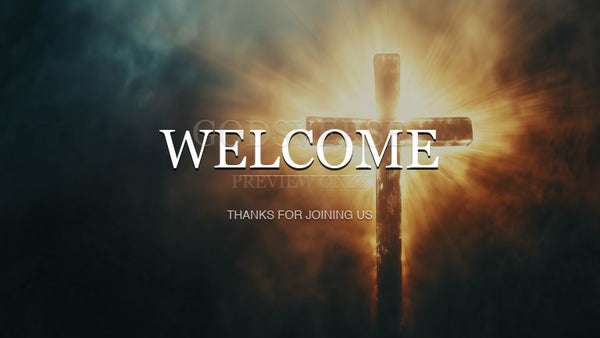 Welcome worship background cross light