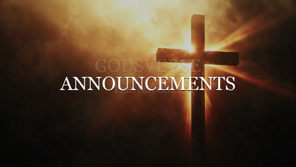Announcements worship background cross light