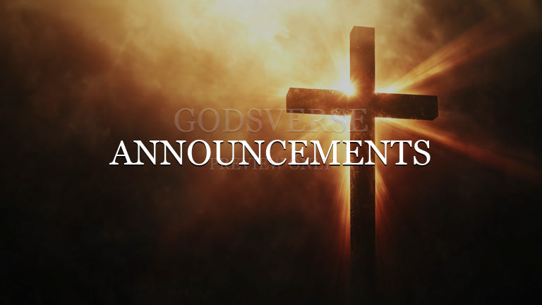 Announcements worship background cross light