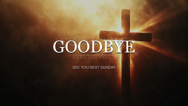 Goodbye worship background cross light
