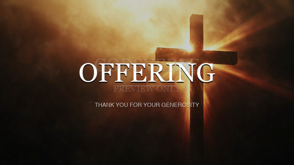 Offering worship background cross light