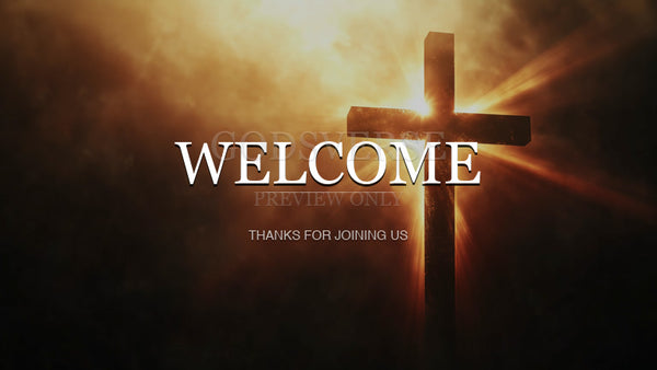 Welcome worship background cross light