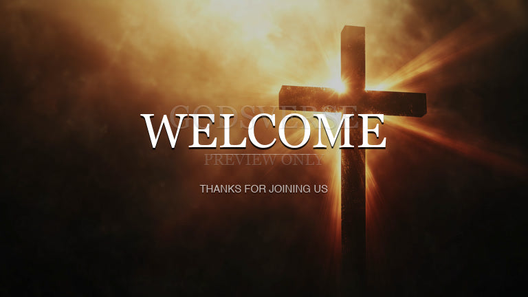 Welcome worship background cross light