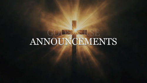 Announcements worship background cross light