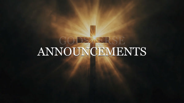 Announcements worship background cross light