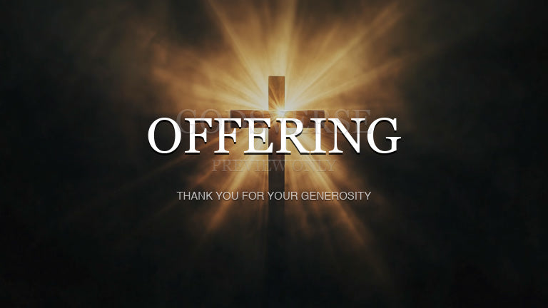 Offering worship background cross light