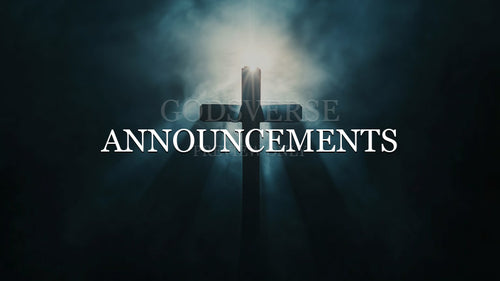 Announcements worship background cross light