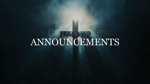 Announcements worship background cross light