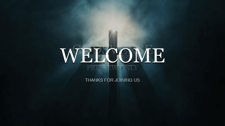 Welcome worship background cross light