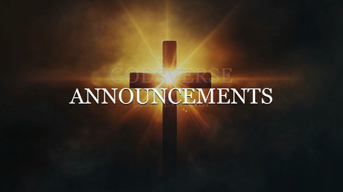 Announcements worship background cross light