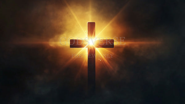 Blank worship background cross light