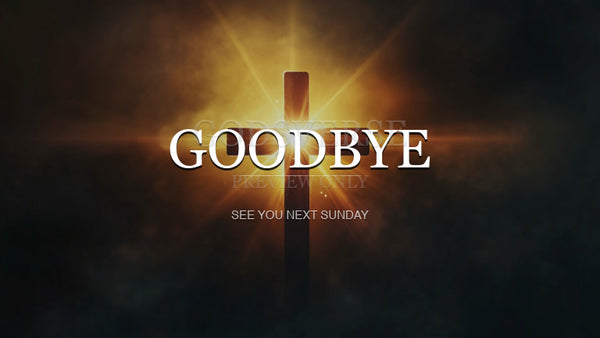 Goodbye worship background cross light