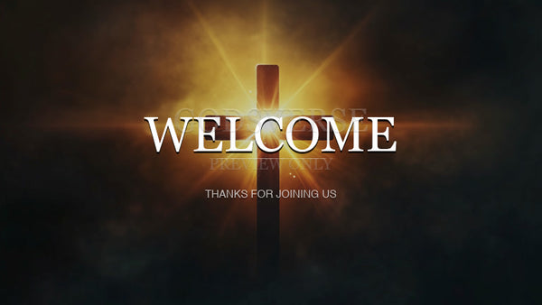 Welcome worship background cross light