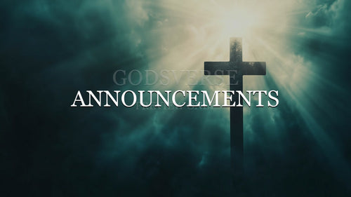 Announcements worship background cross light