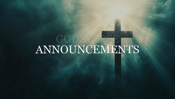 Announcements worship background cross light