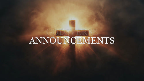 Announcements worship background cross light