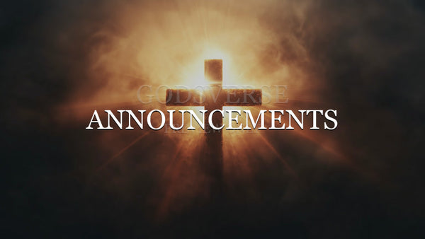 Announcements worship background cross light